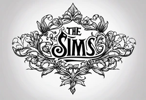 the sims logo with vines tattoo idea