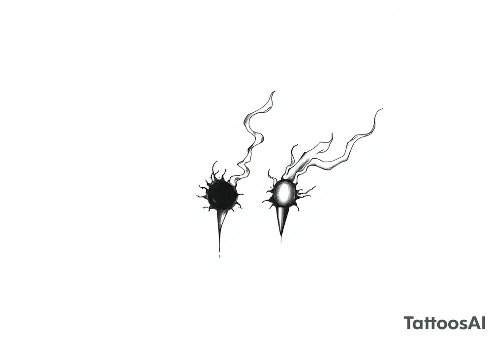 bullet holes with smoke tattoo idea