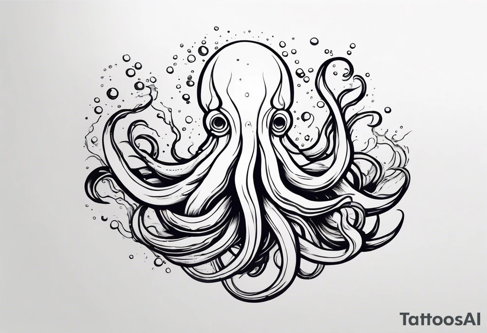 Kraken tentacles coming out of water tattoo idea