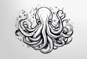 Kraken tentacles coming out of water tattoo idea