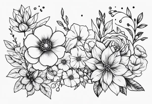 Beautiful flowers and jewelry tattoo idea