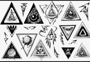 Triangle with a claw inside looking like its coming out tattoo idea