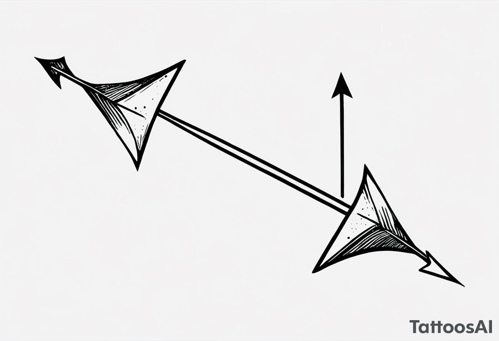 Two minimalist arrows that point towards each other when placed side by side, symbolizing direction and always being there for each other tattoo idea