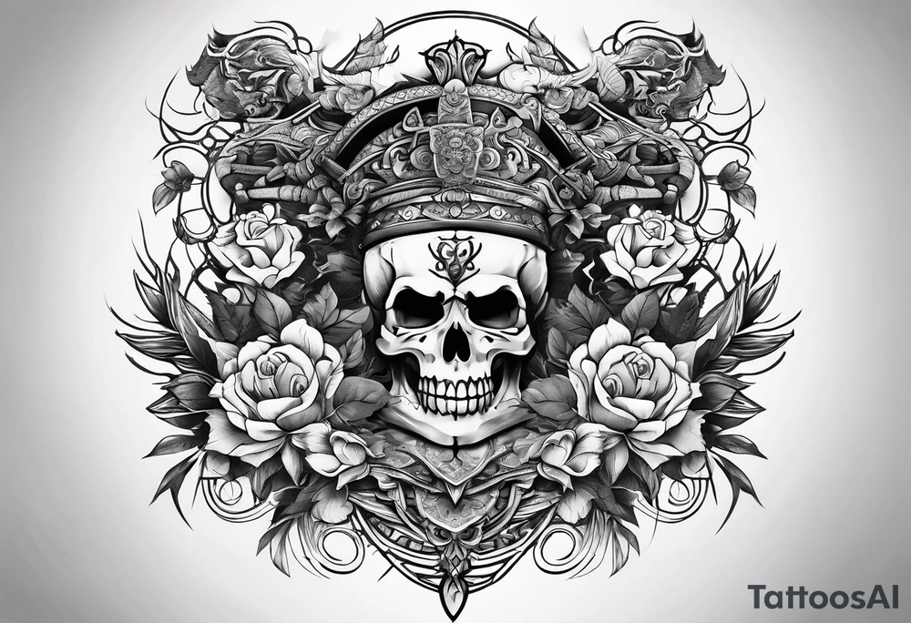 symbols of war and love tattoo idea