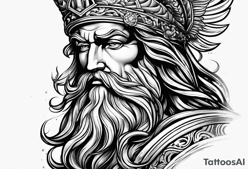 Poseidon mit umhang tattoo idea