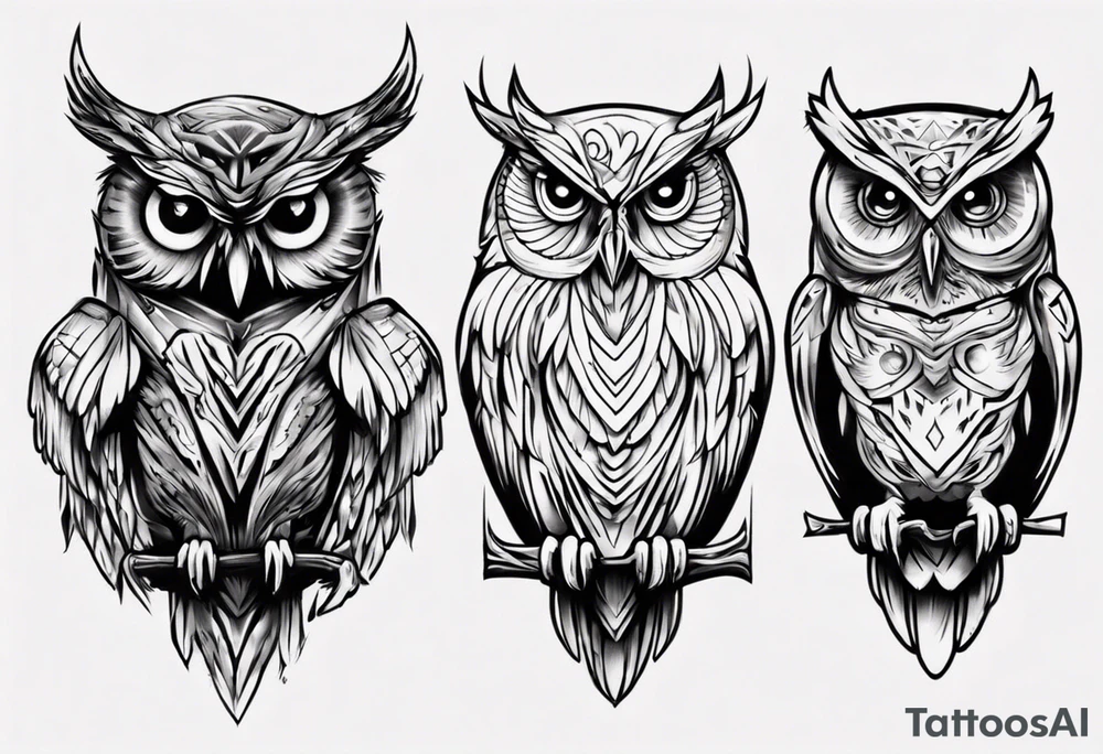 owl bird tattoo idea
