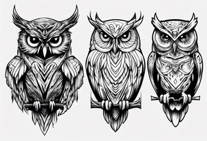 owl bird tattoo idea