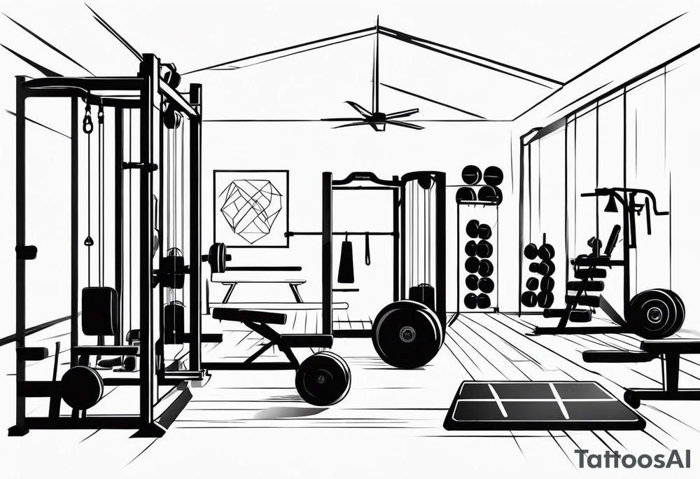 gym working out tattoo idea