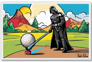 Darth Vader playing croquet with Bob Ross tattoo idea