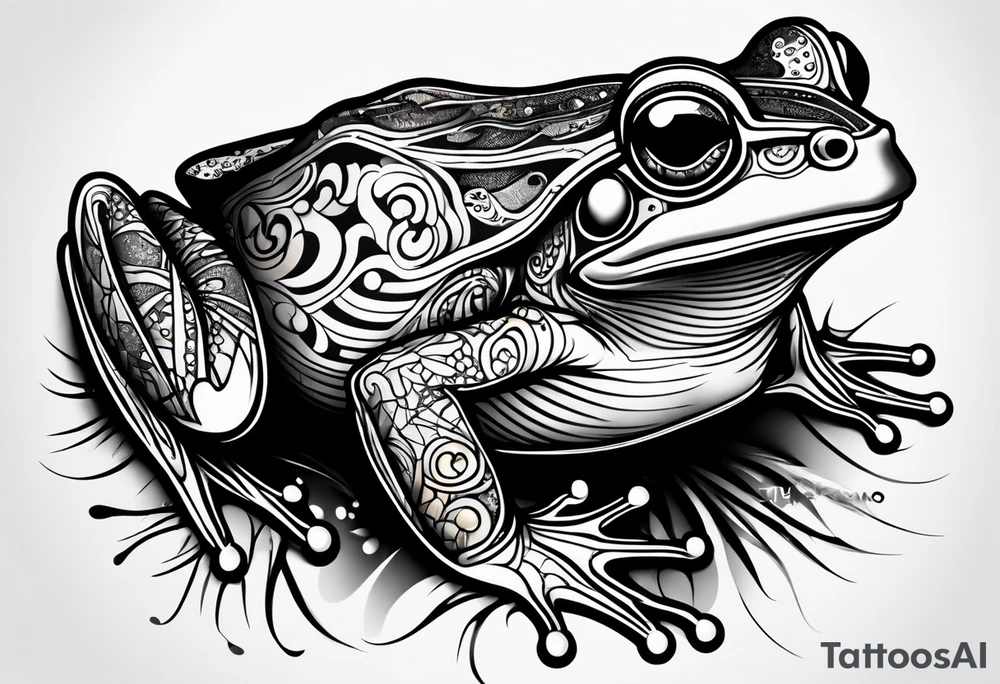 a psychedelic frog tattoo idea