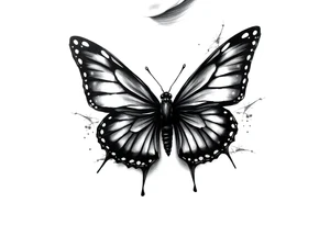 Dark Butterfly tattoo on a neck tattoo idea
