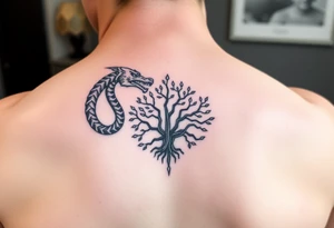 oroboros and tree of life tattoo idea