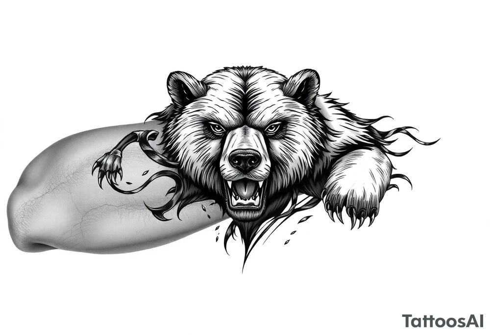 Powerful bear which protects tattoo idea