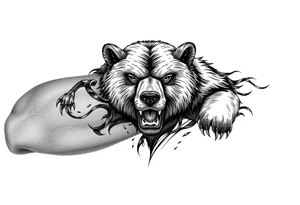 Powerful bear which protects tattoo idea