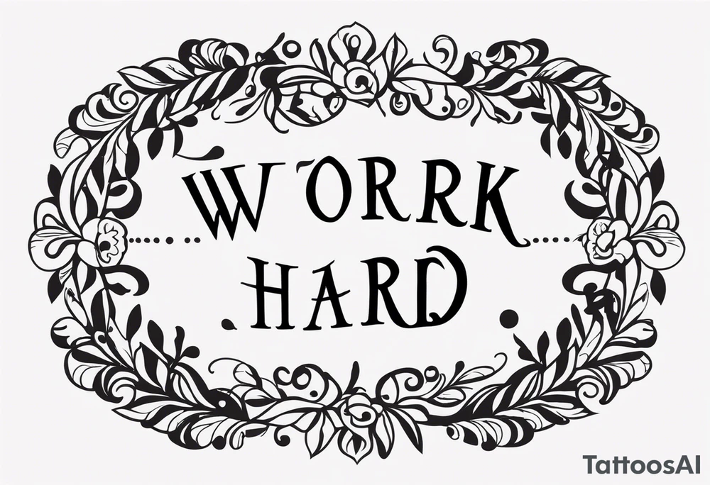 I want a tattoo containing the following two words "work hard" and "play hard". tattoo idea