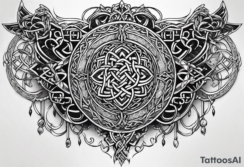 celtic sternum tattoo tattoo idea