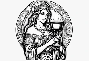 Saint Barbara holding a chalice tattoo idea