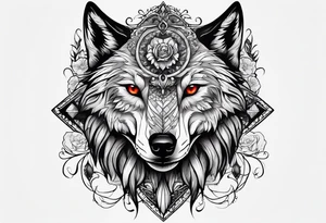 Wolf skull tattoo idea
