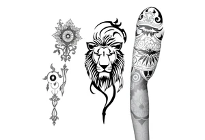 Tribal Sicilian sleeve with patterns
And symbols with a lion tattoo idea