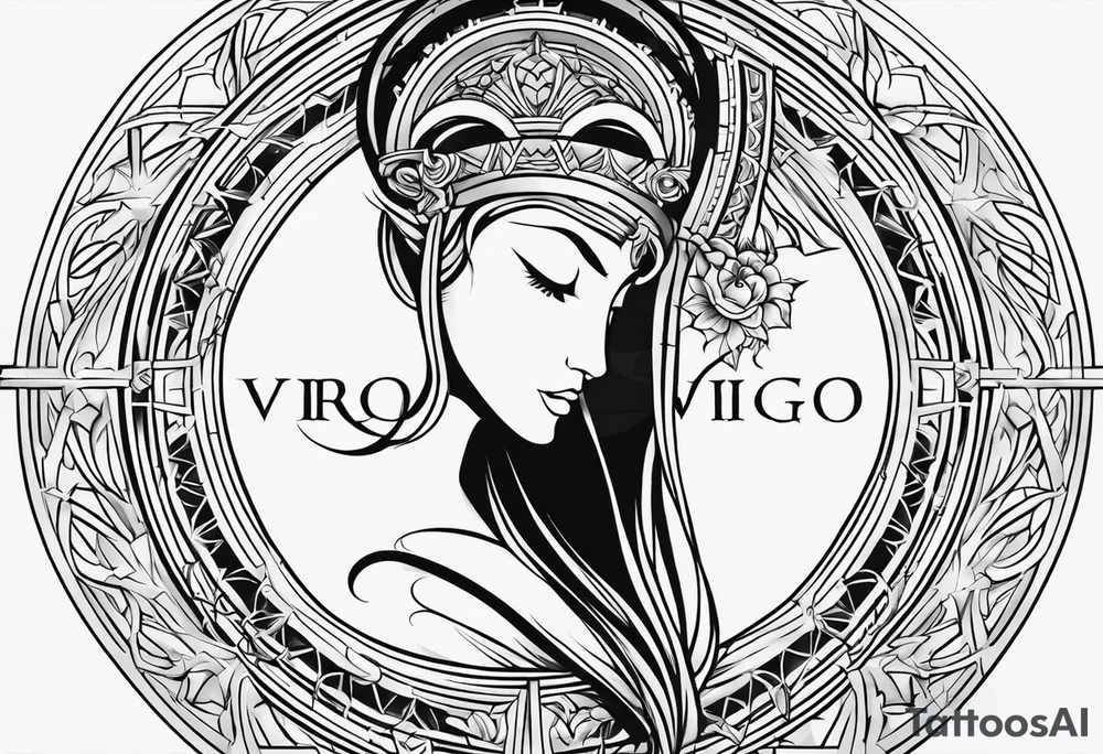 Virgo men tattoo with 08/24/2006 in Roman numerals tattoo idea