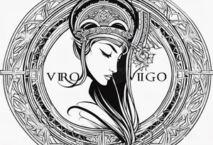 Virgo men tattoo with 08/24/2006 in Roman numerals tattoo idea