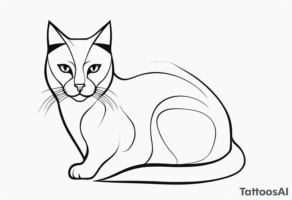 simple cat design tattoo idea