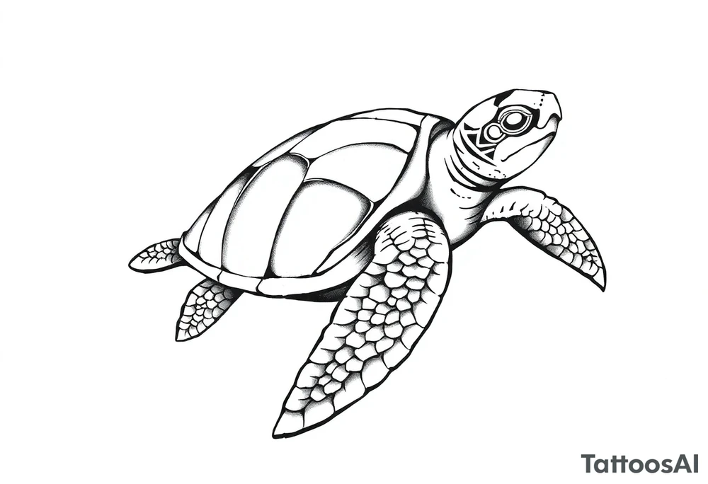 Sea turtle  tribal tattoo idea