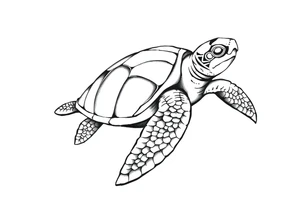 Sea turtle  tribal tattoo idea