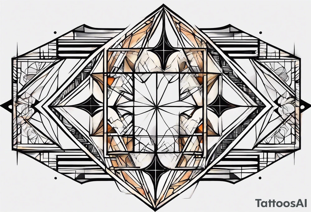 I'd like a minimalist geometric tattoo design symbolizing balance in life.  The design should be abstract. I'm open to various geometric shapes and patterns, but prioritize a harmonious and balanced overall look. tattoo idea
