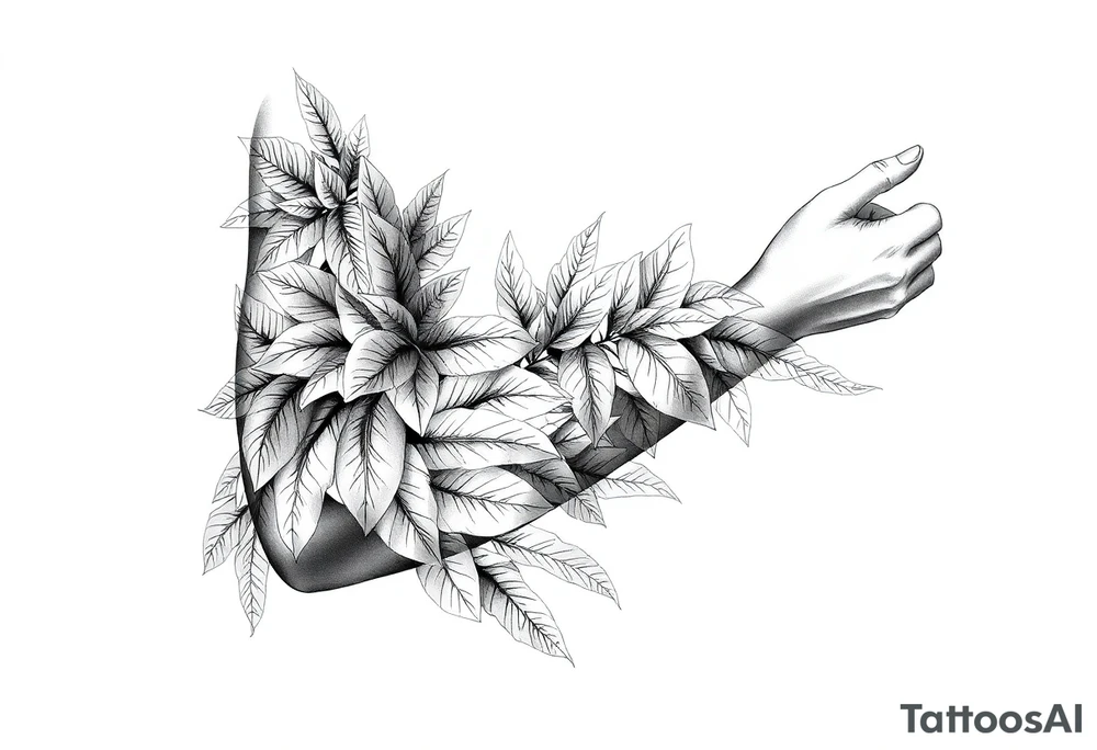 Amazon rainforest foliage tattoo idea