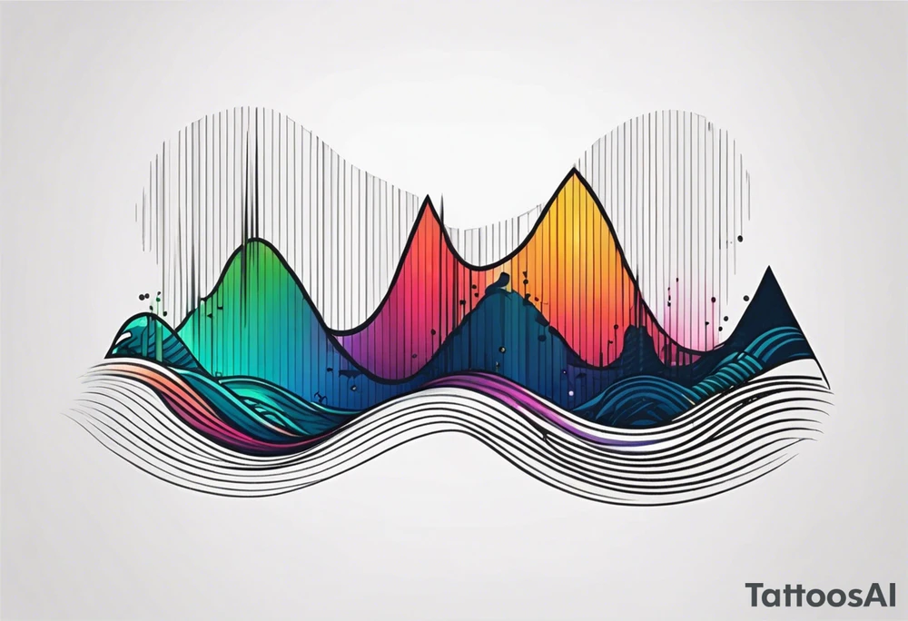 sound wave spectrum tattoo idea