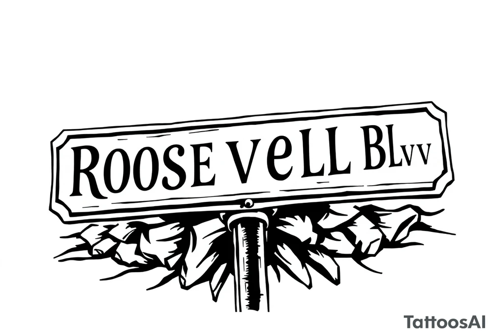 A street sign with the name “Roosevelt Blvd” on it tattoo idea