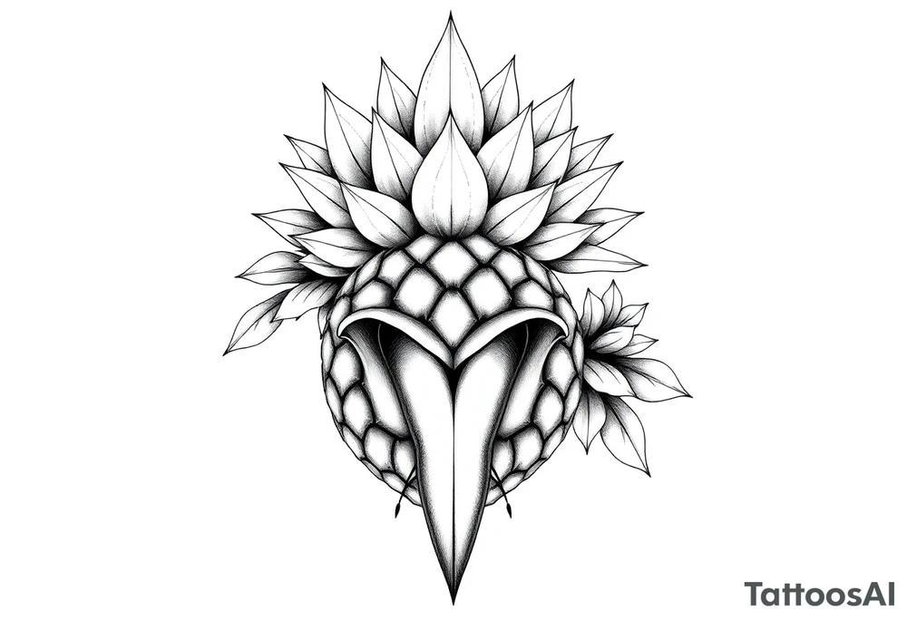 Majestic crown pineapple ,vagina and anus tattoo idea