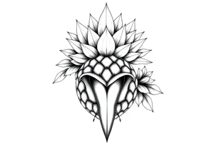 Majestic crown pineapple ,vagina and anus tattoo idea