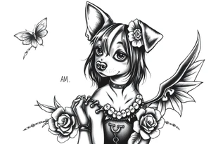 hot puppy goth girl tattoo idea