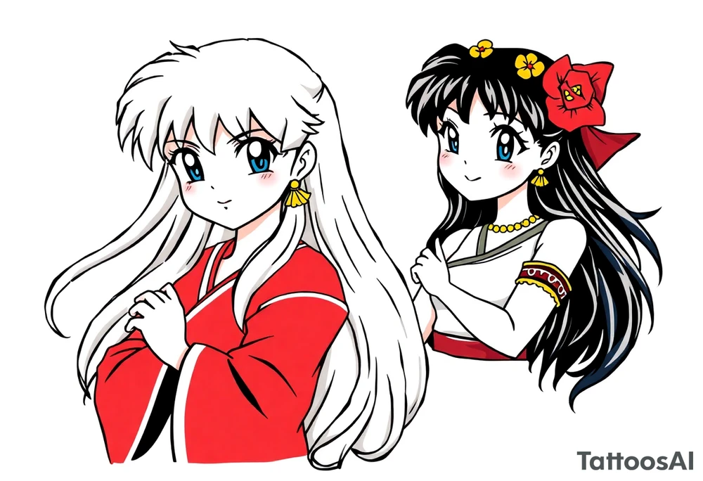 Please create an Inuyasha and Kagome 
tattoo tattoo idea