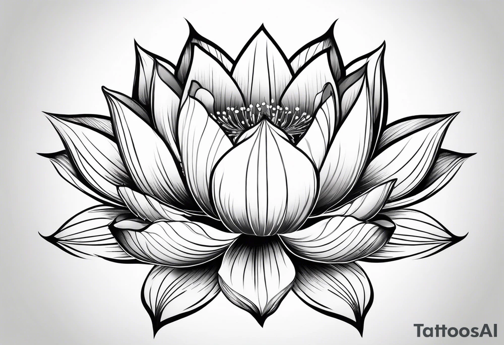 lotus flower with minimal design tattoo idea