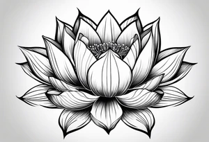 lotus flower with minimal design tattoo idea