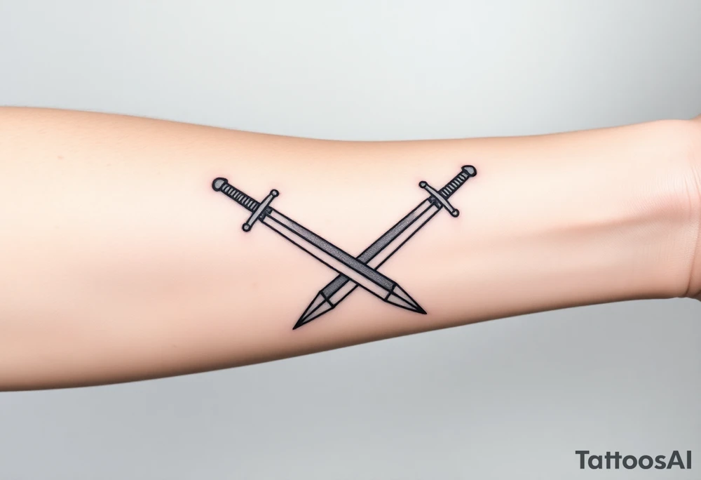 Give me a tattoo based on proverbs 27:17 about iron sharpening iron for me and the guys to get together probably two swords in it tattoo idea