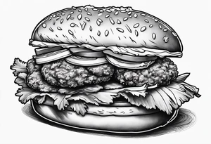 A fried chicken sandwich tattoo idea