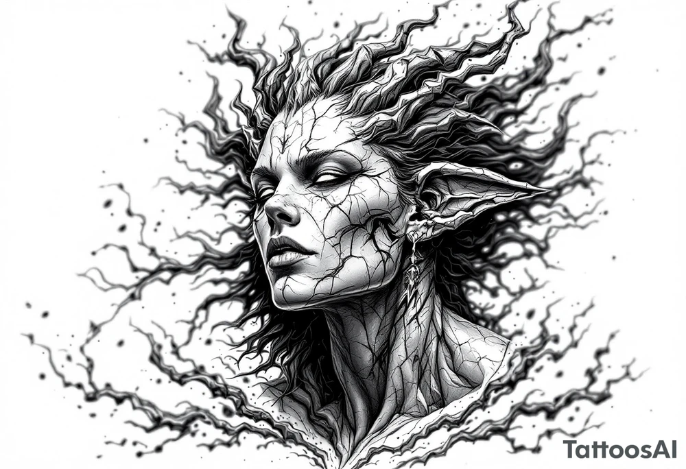 Stone bust hades tattoo idea