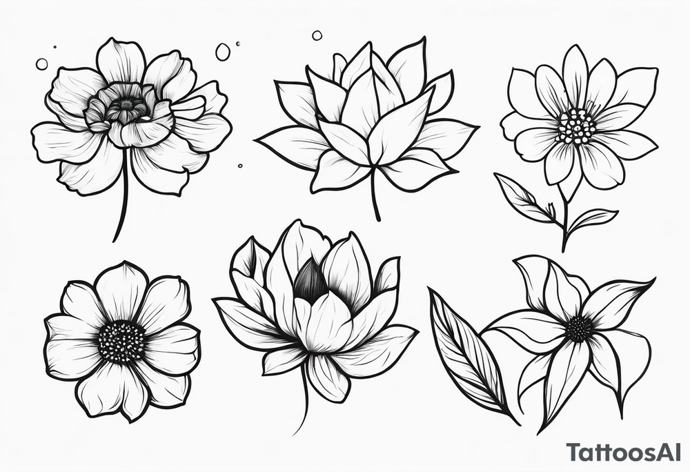 birth flowers september, october, november and may tattoo idea