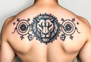 Lion made of gears tattoo idea