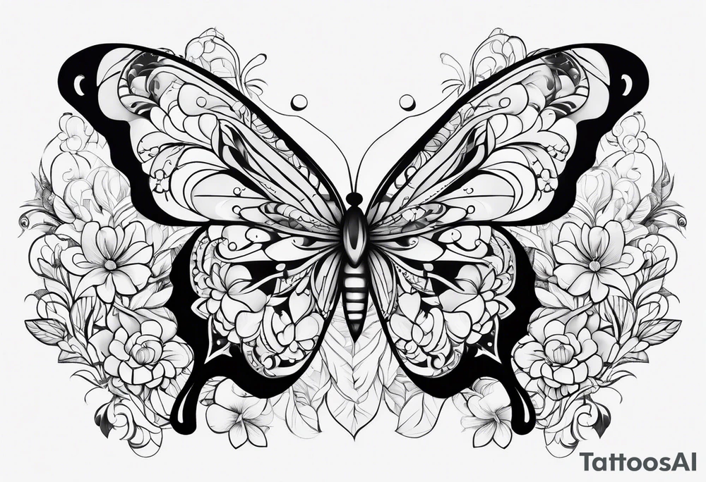 Borboleta minimalista tattoo idea