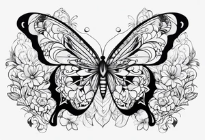Borboleta minimalista tattoo idea