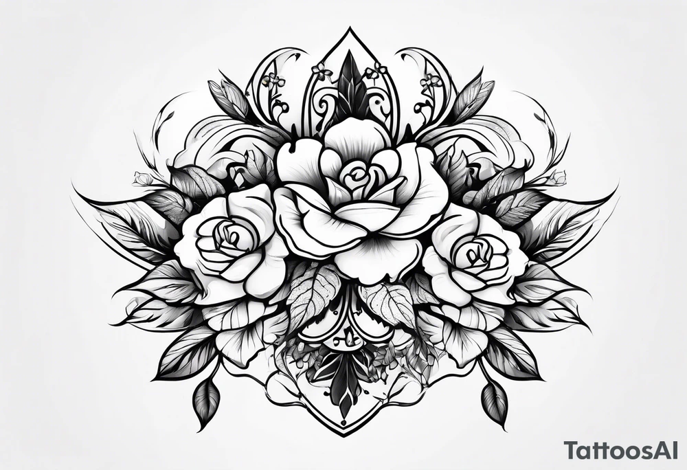 Chain with flowers tattoo idea