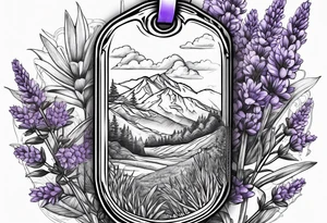 Dog tag lavender tattoo idea