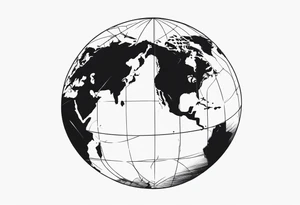 sphere breaking with world map tattoo idea