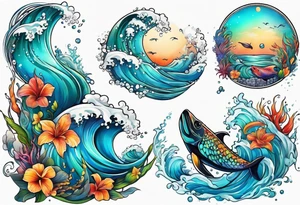 Animal cute , ocean tattoo idea