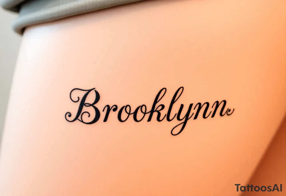 My daughter's name, Brooklynn, in Old English font tattoo idea